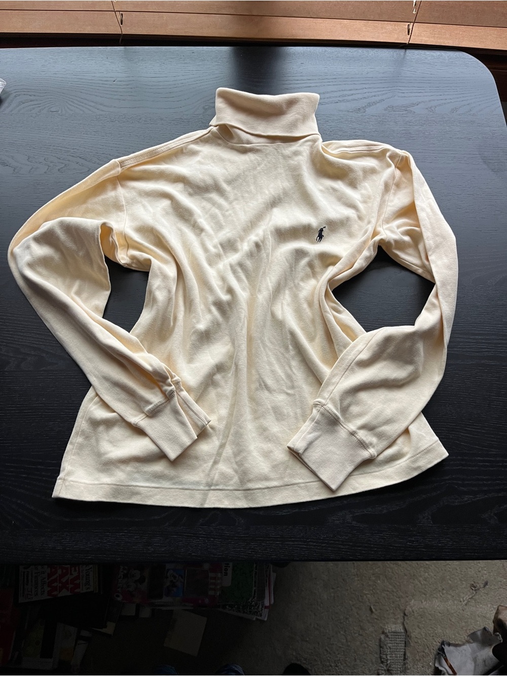 Ralph Lauren Cream Turtleneck Long Sleeve Polo Top